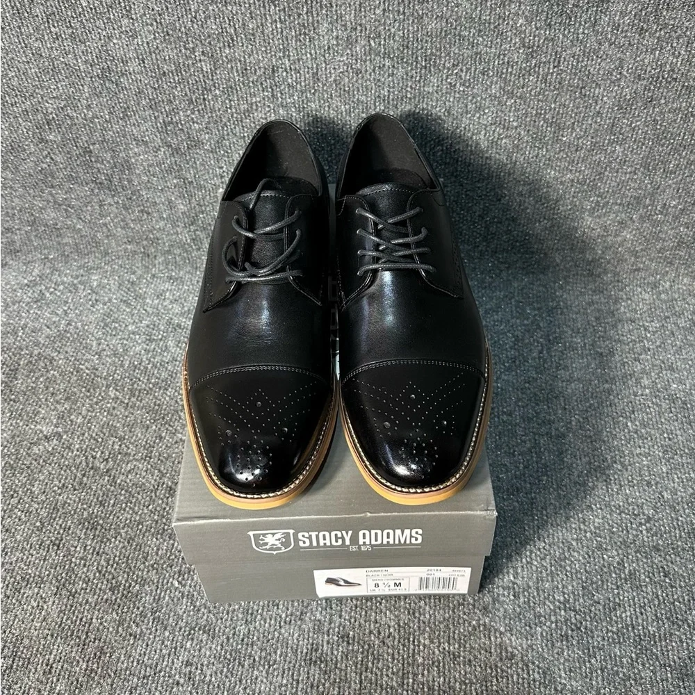 NIB Men’s Stacy Adams Darren Oxford Shoes Size 8.5 - Picture 2 of 6